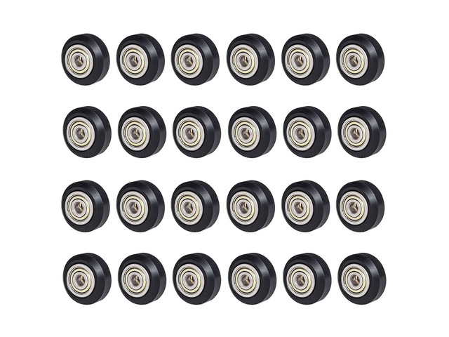 SIMAX3D[24pcs/Pack] 3D Printer Wheel,Black POM Polycarbonate Roller 625zz, wear-Resistant/Silent for Creality CR10, Ender 3, Anet A8, Artillery X1...