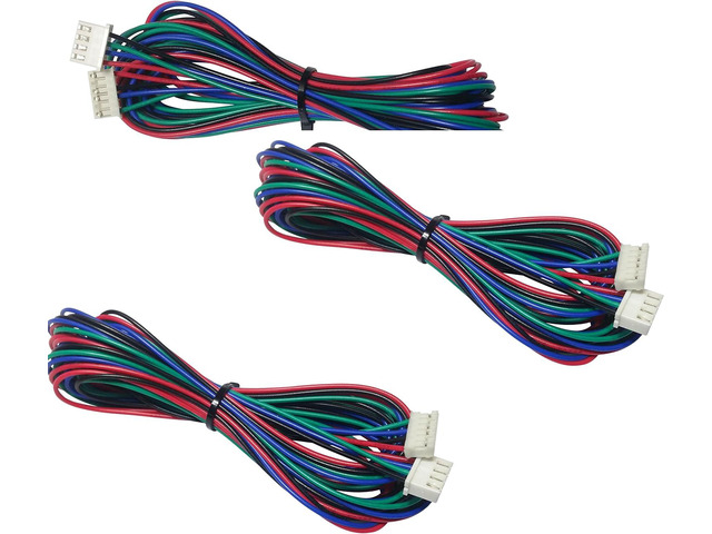 [initeq] 3-Pack 2M (2 Meters) Stepper Motor Cable for 3D Printer and NEMA 17 Stepper Motors JST Connector