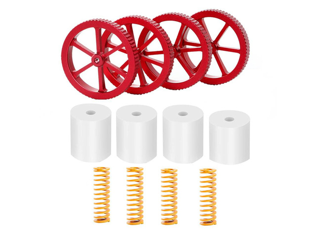 Original Metal Hand Twist Leveling Nuts + Heatbed Silicone Leveling Column Mount Buffers Springs for Ender 3 V2 / Pro, CR-10S Pro CR10 V2 / Mini,...