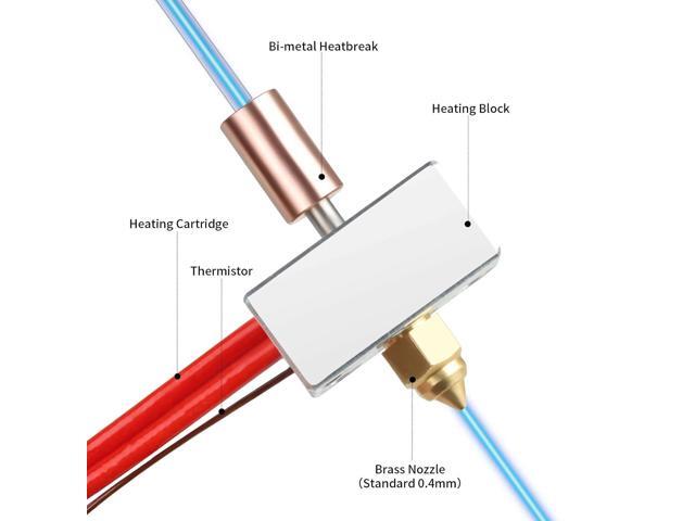 Ender 3 S1 Sprite Extruder Hotend Heater Block Replacement Titanium Heatbreak High Temperature 300 Plated Copper Nozzle for Ender 3 S1 Plus, Ender...