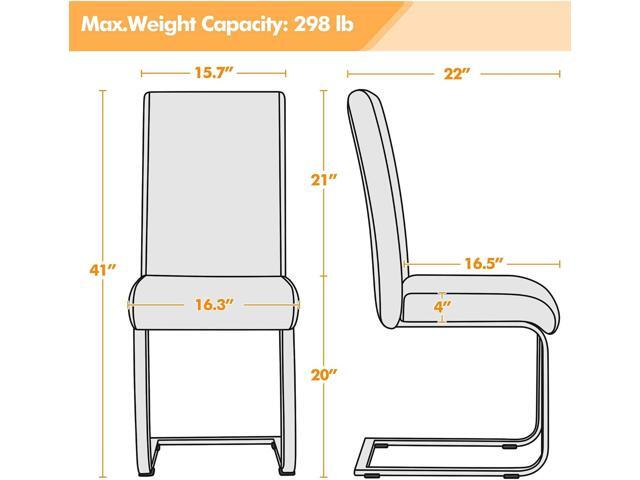 Yaheetech Dining Chairs Set of 2 Modern Faux Leather Upholstered Dining Room Chairs with High Back and Metal Chrome Legs for Kitchen/Living...