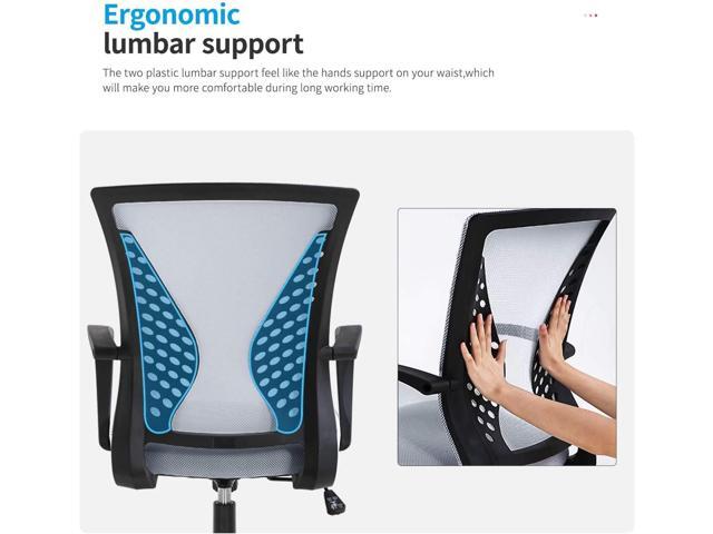 Office Chair Clearance Mid Back Mesh Chair with Ergonomic Lumbar Support and Armrest Adjustable Computer Chair Study Desk Chair Swivel Rolling Task...