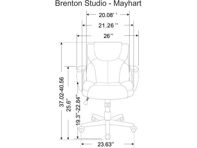 Brenton Studio Mayhart Vinyl Mid-Back Chair, Brown/Black