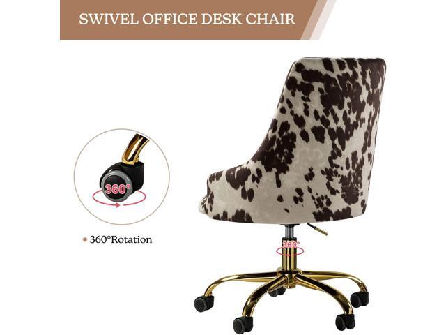 TINA'S HOME Upholstered Desk Chair Modern Armless Office Chair with Wheels, Adjustable Swivel Fabric Task Chair for Living Room, Bedroom, Vanity...