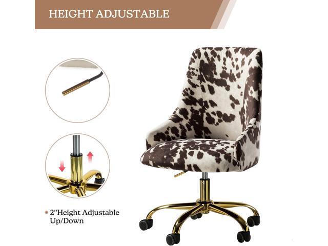 TINA'S HOME Upholstered Desk Chair Modern Armless Office Chair with Wheels, Adjustable Swivel Fabric Task Chair for Living Room, Bedroom, Vanity...