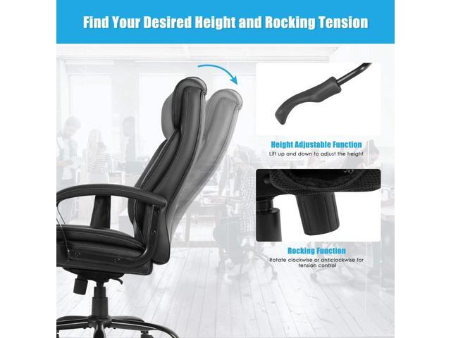 Giantex 500 lbs Big and Tall Office Chair, Massage Executive Chair w/ 6 Vibrating Points, Wide Seat Large Leather High Back Computer Task Desk...