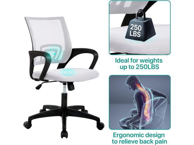 HHS Office Chair Ergonomic Home Office Chair Mesh Executive Chair Mid Back Adjustable Desk Chair with Lumbar Support 360 degree Swivel Rolling Task...
