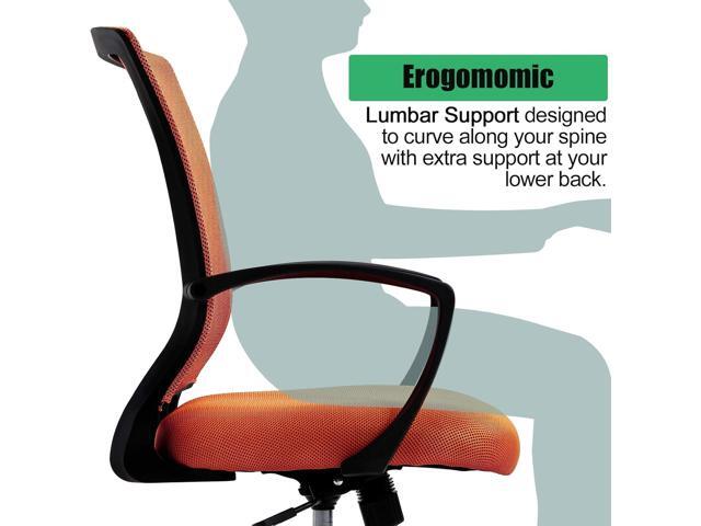 Dkeli Office Chair, Ergonomic Mid Back Computer Desk Chair with Lumbar Support & Armrest Mesh Adjustable Height Swivel Task Executive Chair for...