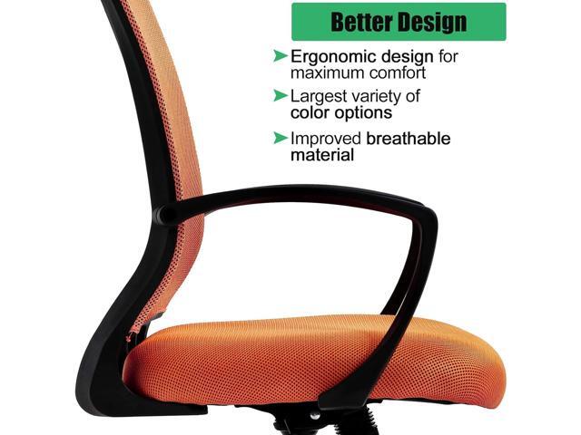 Dkeli Office Chair, Ergonomic Mid Back Computer Desk Chair with Lumbar Support & Armrest Mesh Adjustable Height Swivel Task Executive Chair for...