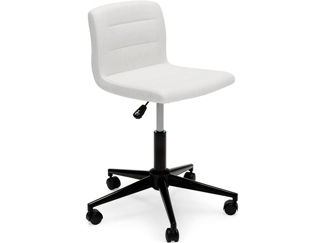 Signature Design by Ashley Beauenali Home Office Adjustable Swivel Desk Chair, White