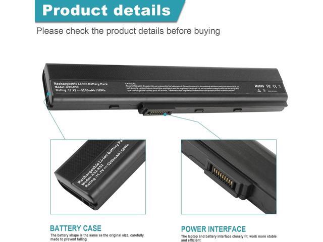 A32-K52 Laptop Battery for ASUS A52F A52J K52F X52N X52J X52F K52D K52J X5IJ K52 K52D K52DE K52DE-EX064V K52F-B1 K52F-BBR5 K52F-BBR9 K52f-c1...