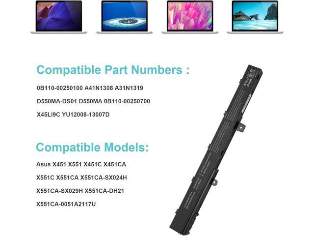 New A31N1319 A41N1308 Laptop Battery for X551 X551C X551CA X551M X551MA 0B110-00250100 X551M D550CA-RS31 F451CA F551CA-SX080H F551MA-SX033D...