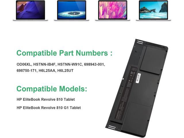 ARyee OD06XL OD06 Laptop Battery Replacement for HP Elitebook Revolve 810 G1 G2 Series Tablet ODO6XL 698750-171 698750-1C1 698943-001 H6L25AA...