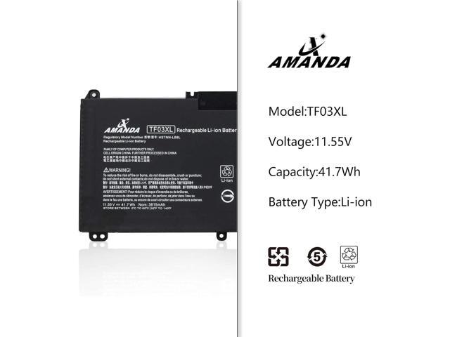 Amanda TF03XL Laptop Battery Replacement for HP Pavilion 15-CC 15-CD 17-AR Series 15-cc154cl 15-cc060wm 15-cc152od 15-cc055od 15-cd040wm 17-AR007CA...