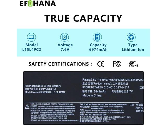 L15L4PC2 L15M4PC2 Laptop Battery Replacement for Ideapad Yoga 710-14IKB 710-14ISK 710-15IKB 710-15ISK Series Notebook 5B10K90802 5B10K90778 7.6V...