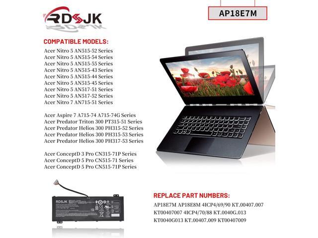 AP18E7M AP18E8M Laptop Battery for Acer Nitro 5 AN515-43 AN515-44 AN515-52 AN515-54 AN517-51 AN517-52 Nitro 7 AN715-51 Aspire 7 A715-74G Predator...
