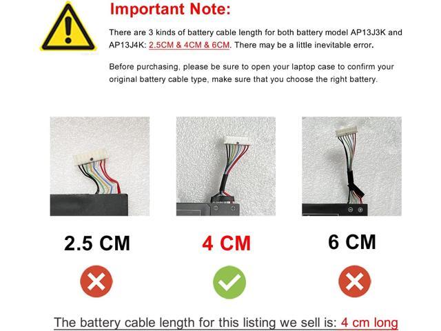 Dentsing 45Wh AP13J4K Laptop Battery (4cm Long Cord) Compatible with Acer Chromebook 11.6' 11 C740 C720 C720P CB3-532 Series Notebook AP13J3K...
