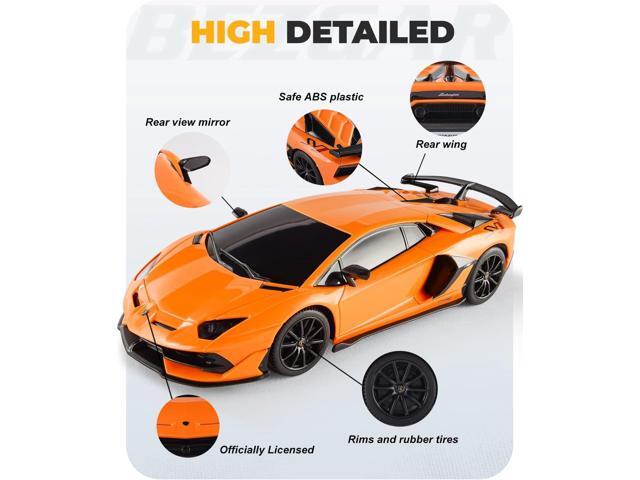 BEZGAR Remote Control Car Licensed RC Car, 1:24 Lambo Toy Car for Kids, Lambo Aventador SVJ Remote Control Model Car Electric Sport Racing Hobby...