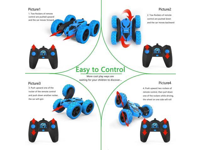 Remote Control Car Double Sided 360°Rotating 4WD RC Cars with Headlights 2.4GHz Electric Race Stunt Toy Car Rechargeable Toy Cars for Boys Girls...