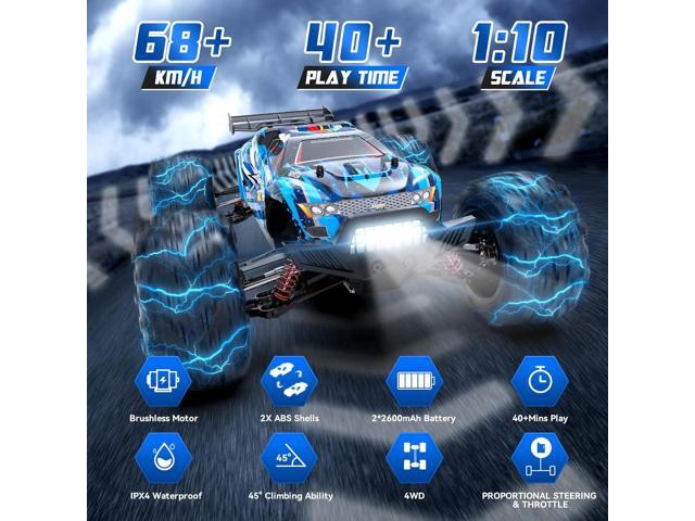 Hosim Brushless RC Cars, 1:10 68+ KMH High Speed Remote Control Car for Adults Boys, 4X4 All Terrains Waterproof Off Road Hobby Grade Large Fast...