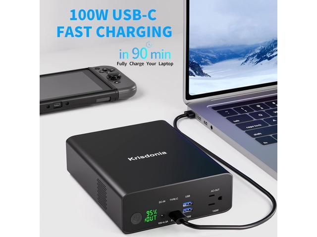 Krisdonia Power Bank with AC Outlet, Portable Laptop Charger Battery Bank USB C 100W Fast Charging, 80000mAh/296Wh Power Station External Battery...