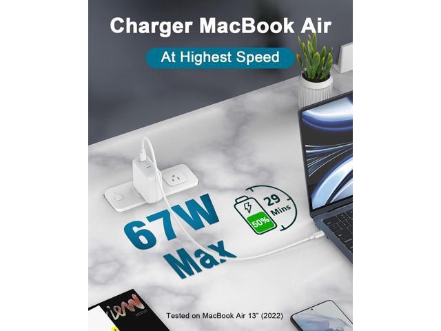 Charger for MacBook Air MacBook Pro 13 14 15 16 inch 2024 2023 2022 2021 2020 2019, M1 M2 M3, iPad Pro Air Mini, iPhone 15 Pro Max Plus, 67W Dual...