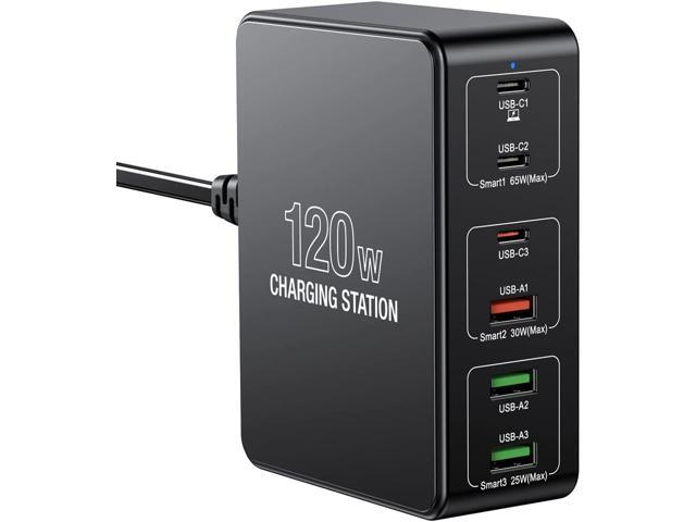 LMAIVE USB C Charging Station,120W Multiport USB Charging Station, Multi USB Charger Station, Charging Station for Multiple Devices, USB Charging...