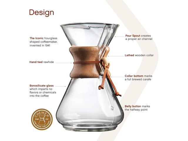Chemex Pour-Over Glass Coffeemaker - Classic Series - 10-Cup - Exclusive Packaging