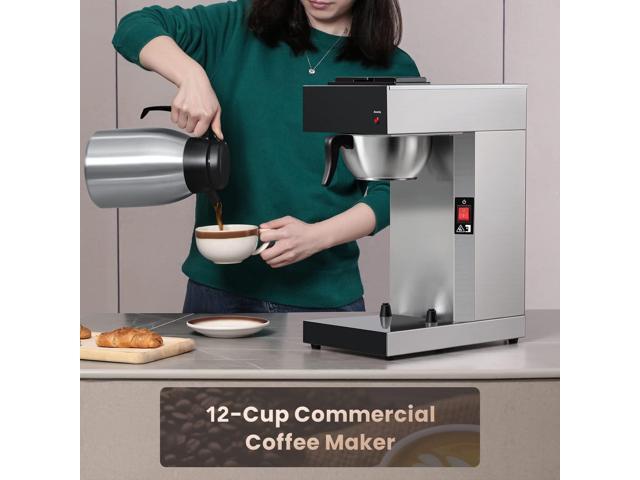SYBO Commercial Coffee Makers 12 Cup, Drip Coffee Maker Brewer with 74Oz thermal carafe, Stainless Steel Cafetera SF-CB-1AA