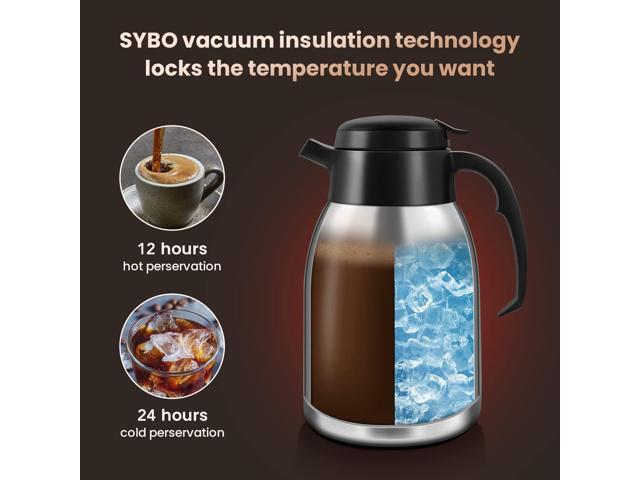 SYBO Commercial Coffee Makers 12 Cup, Drip Coffee Maker Brewer with 74Oz thermal carafe, Stainless Steel Cafetera SF-CB-1AA