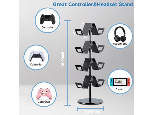 Controller Holder 4 Tier,Headphone Stand - Adjustable Headset Holder for Xbox PS5 PS4 Switch Pro - Gaming Storage for Universal Game...
