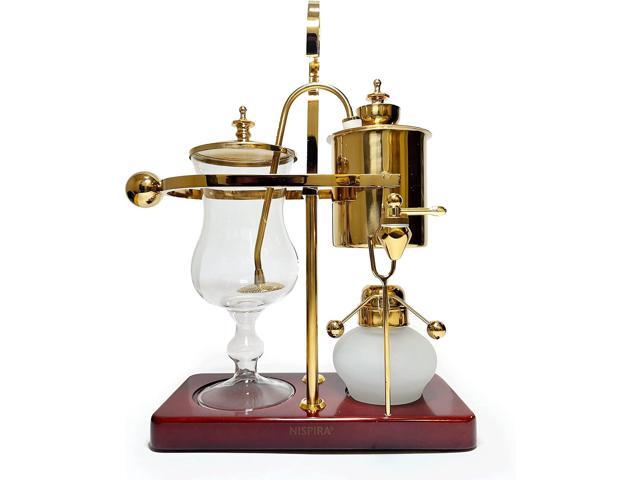Nispira Belgium Royal Family Balance Syphon Unique Gravity Vintage Coffee Maker Vacuum Brewing System Gold 500 ml