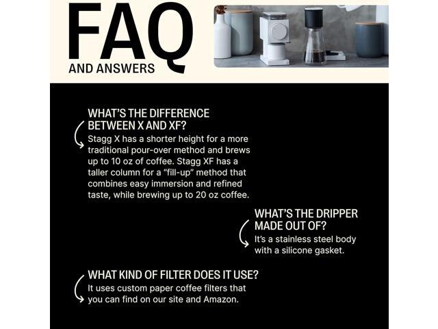 Fellow Stagg [XF] Pour Over Coffee Dripper - Stainless Steel Double Wall Vacuum Insulated Non-Clogging Pour Over coffee maker - Fast Drip -...