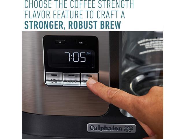 Calphalon BVCLDCG1 Perfect-Brew 10-Cup Coffee Maker, Dark Stainless Steel