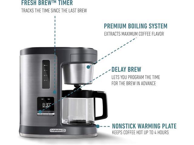 Calphalon BVCLDCG1 Perfect-Brew 10-Cup Coffee Maker, Dark Stainless Steel