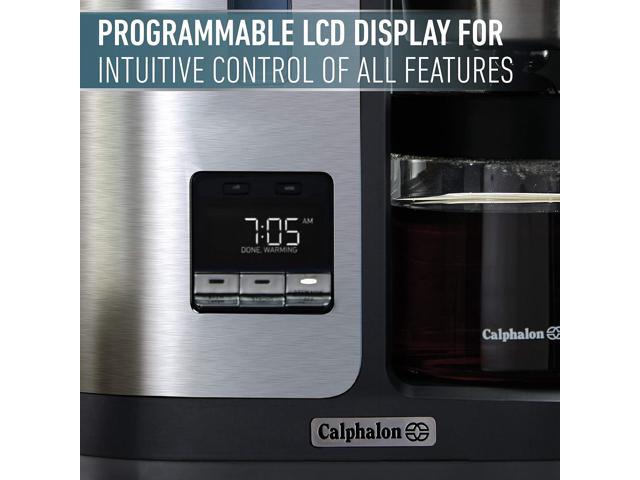 Calphalon BVCLDCG1 Perfect-Brew 10-Cup Coffee Maker, Dark Stainless Steel