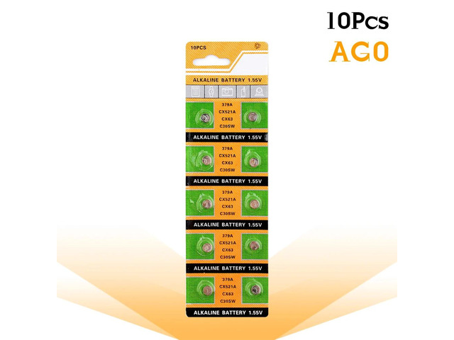 10pcs AG0 Button Batteries SR521SW D379 Cell Coin Alkaline Battery 1.55V V379 SR63 For Watch Toys Remote
