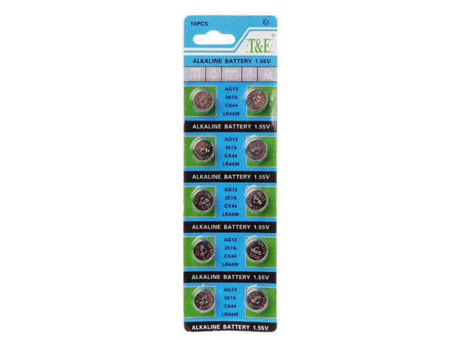 10Pcs AG13 A76 LR44 357A S76E G13 Button Coin Shaped Cell Battery 1.55V Alkaline Button Batteries