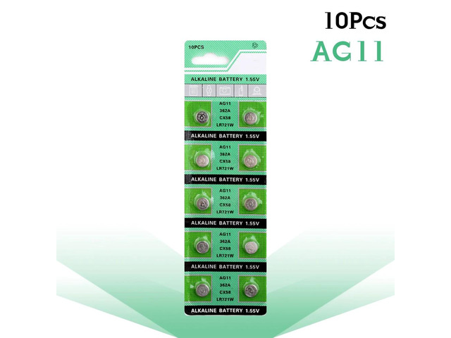 10-pcs/pack AG11 LR721 362 Button Batteries SR721 162 Cell Coin Alkaline Battery 1.55V For Watch Toys Remote