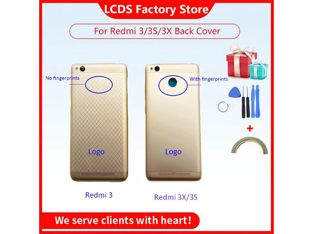 Battery Back Cover For Xiaomi Redmi 3 3S Battery Cover Back Case Redmi 3x Back Cover Housing +Volume Power Buttons Cameca Lens