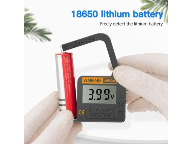 168Max Digital Lithium Battery Tester Battery Capacity Diagnostic Tool LCD Display Check AAA AA 6F22 9V CR2032 Button Battery
