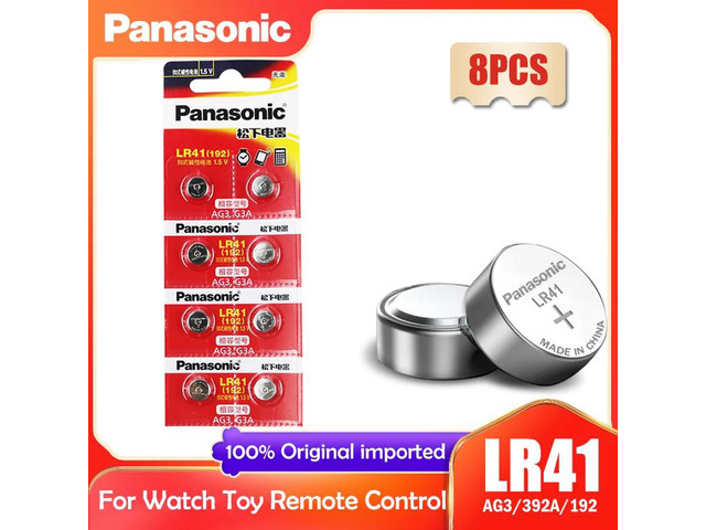 8PCS 192 LR41 1.5V Button Cell Batteries SR41 AG3 G3A L736 192 392A For Toys Wat