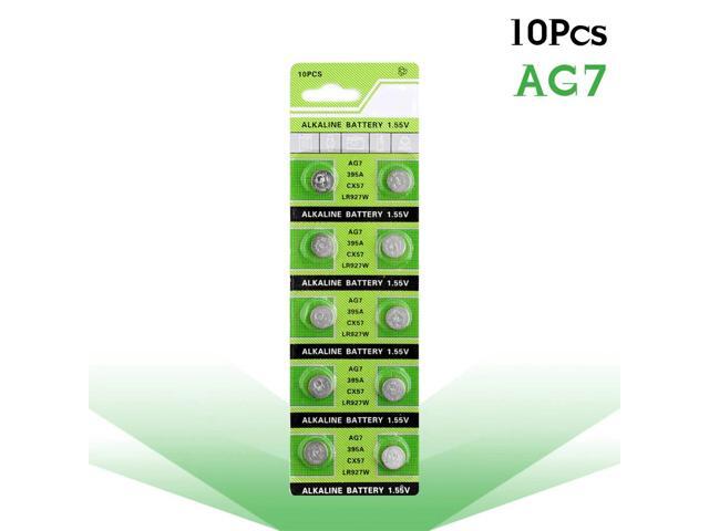 10-pcs AG7 Button Batteries 395A Cell Coin Alkaline Battery 1.55V SR927W 399 GR927 For Watch Toys Remote