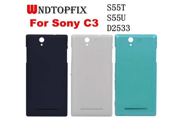 For SONY C3 Battery Cover Rear Battery Door Housing For Sony Xperia C3 S55T S55U D2533 Back Cover Case With Power Button