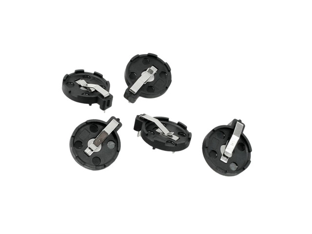 CR2016 2025 2032 Coin Cell Button Battery Holder Socket Black 5 Pcs