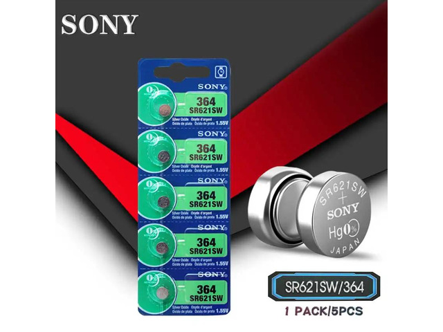 5pcs For Sony 1.55V 364 SR621SW V364 SR60 SR621 AG1 Watch Battery Button Coin Cell Batteries MADE IN JAPAN