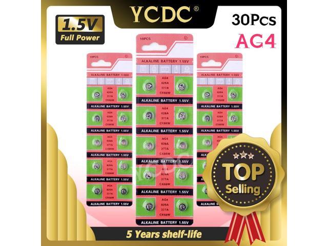 30Pcs AG4 GA4 SR626 376 377 565 D377 LR626 LR66 SR66 Button Cell Coin Battery 30x AG4 SR626 LR626 377 177 G4 1.55V Cell Battery