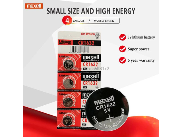 4 X brand battery for maxell cr1632 3v button cell coin batteries for watch comp