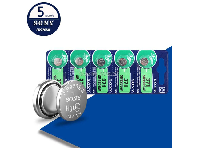 5pc For Sony AG6 371 SR920SW 920 1.55V Watch Battery CX69 S21 605 SR920SW 371 Button Coin Cell MADE IN JAPAN