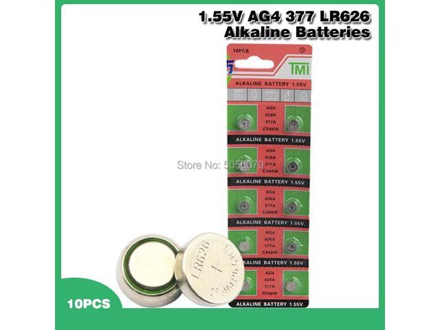 10PCS 377 Battery AG4 LR626 626 1.55V sr626sw CX66 Watch Button Cell Battery For Watch Toys Remote Coin Battery